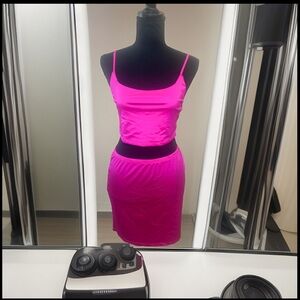 Hot Pink 2 PC mini Skirt Set.